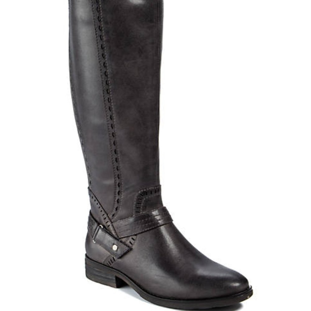NIB BareTraps Abram Wide Calf Gray Boots 9 NEW
